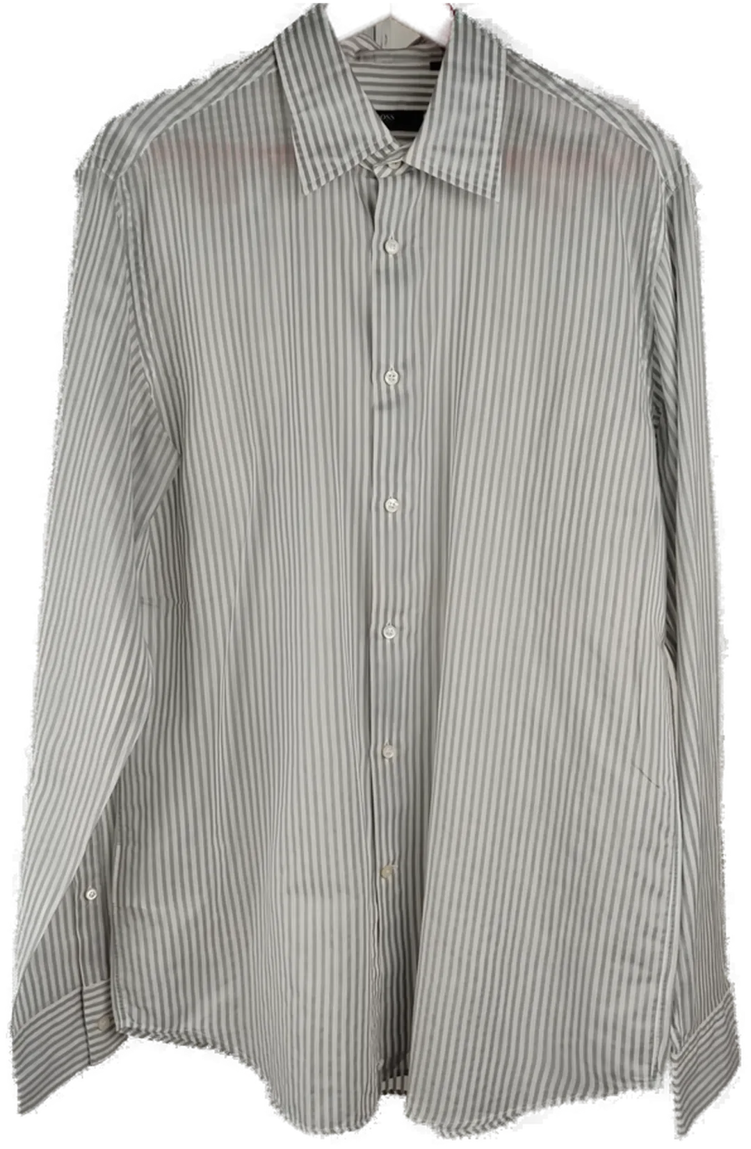 Boss Herrenhemd weiß-grün -gestreift Gr. L/50 - Bild 4