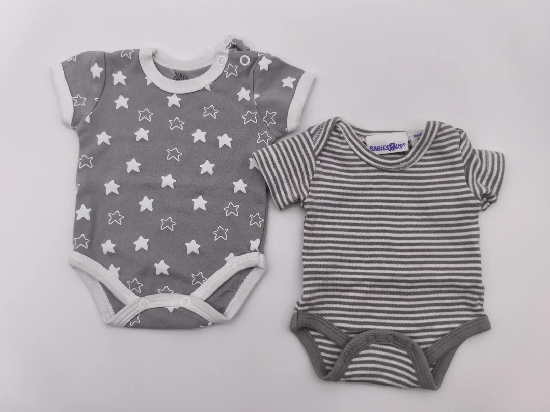 2er Set Baby-Bodies, Kurzarm, Gr. 50 und 56 – Bild 1