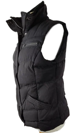 Steppjacke 'Amisu', ärmellos mit Stehkragen, schwarz mitTaschen, Größe 38 - Bild 2