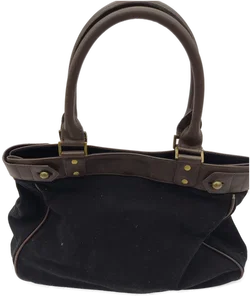 Tasche schwarz/braun mit Griffen und Magnetverschluss, Größe ca. 42 x 32 x 15 cm - Bild 4