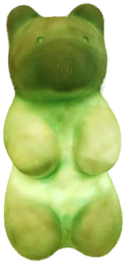 Verspielt leuchtende Gummibärchen-Lampe in Grün - Deko mit Charakter - Bild 1