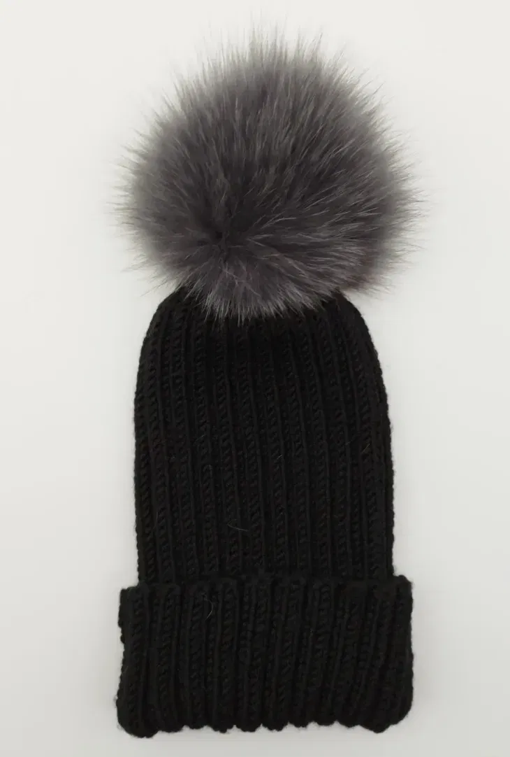 Gestrickte Pommel-Mütze - dehnbares Material - Bild 4