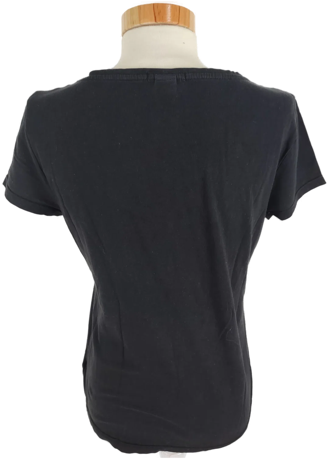 T-Shirt "H&M Basic", kurzarm mit Rundhalsausschnitt, schwarz, Größe M – Bild 3