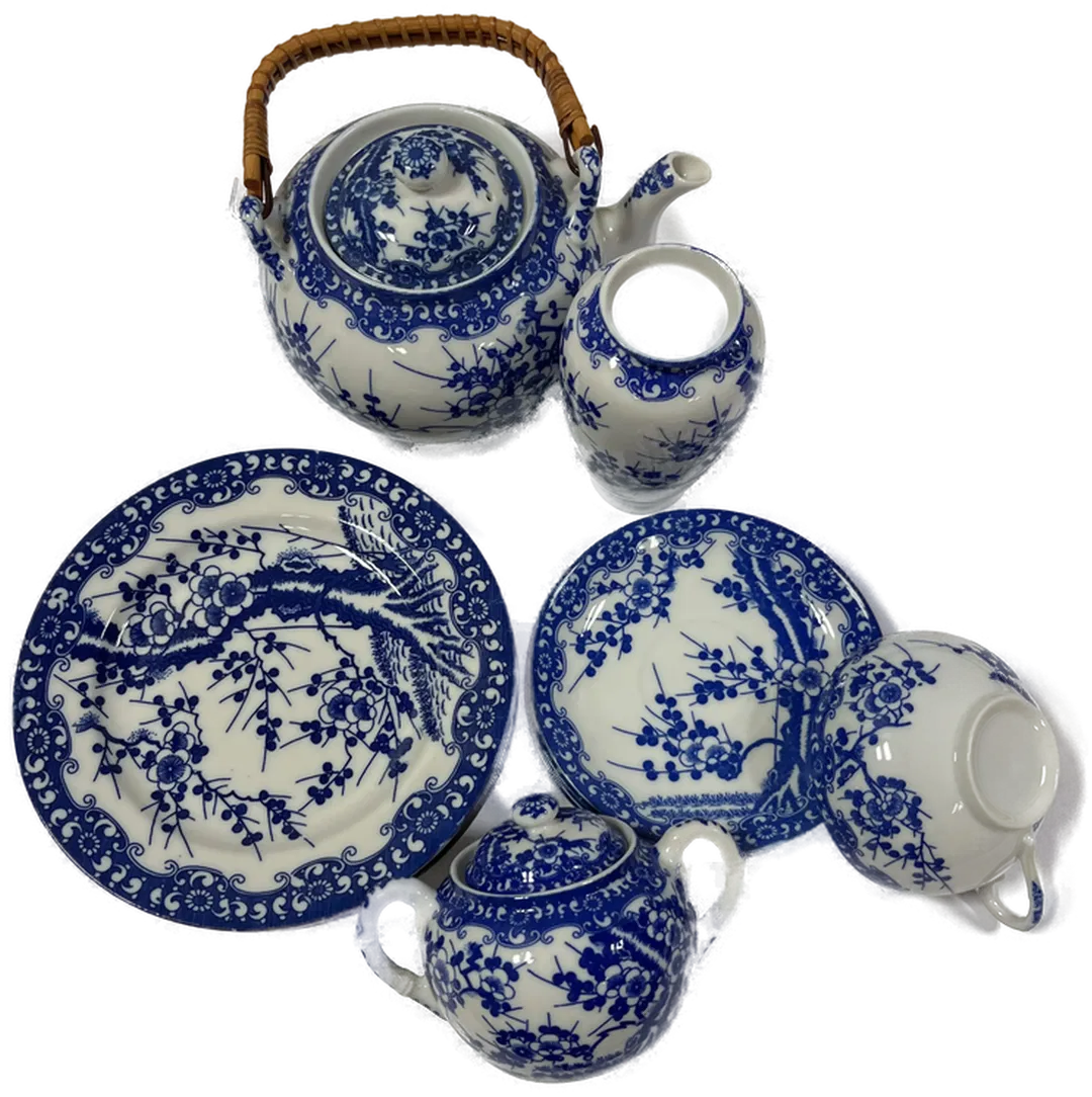 Teeservice blau 14teilig nicht komplett - Bild 1