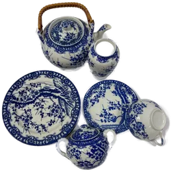 Teeservice blau 14teilig nicht komplett - Bild 1