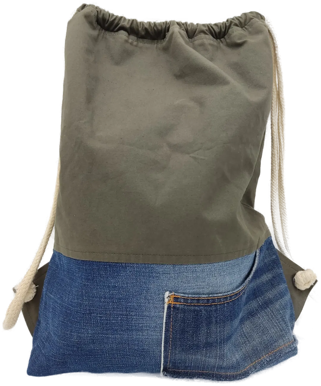 Rucksack Damen Jeans/Oliv  - Bild 4