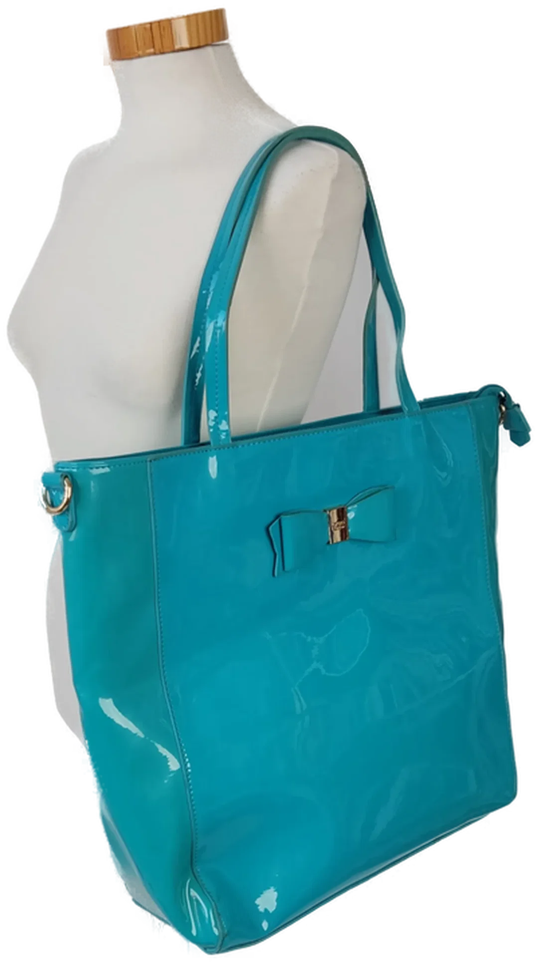 LYDC London Shopper in Lackoptik, türkis – Bild 4