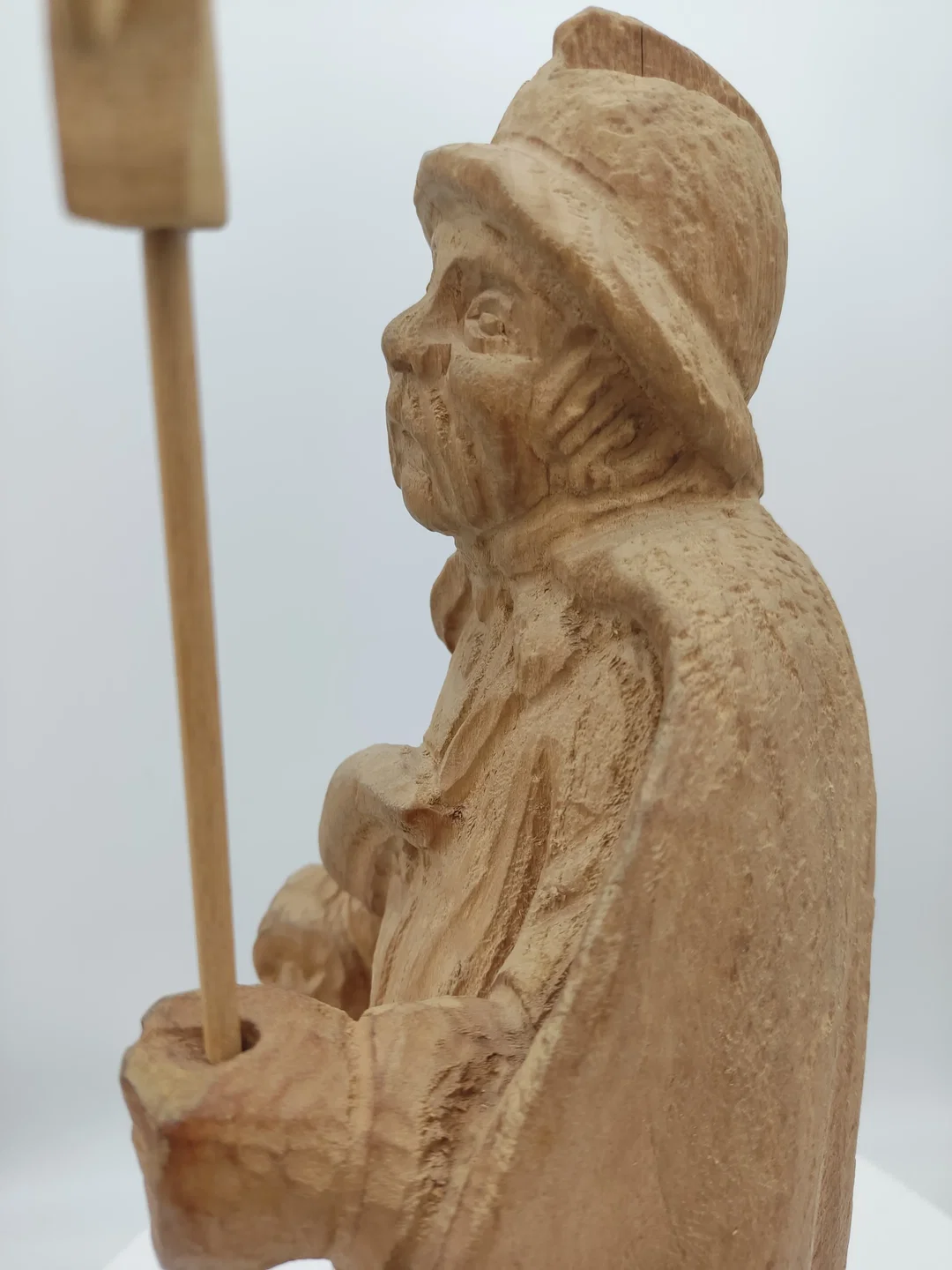 Nachtwächter Figur Handarbeit Holz 44 cm | Handgeschnitztes Unikat – Bild 6