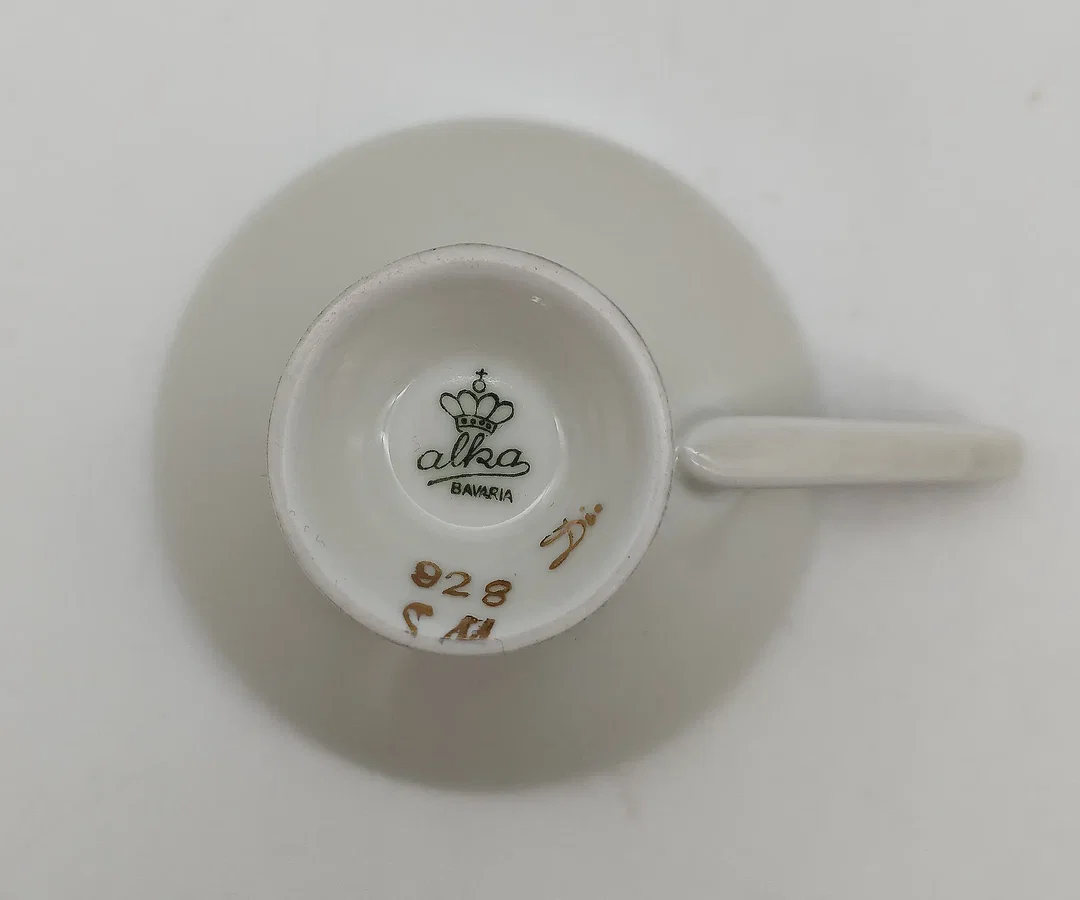 Mokka-Tasse Porzellan Alka Kunst (Alboth & Kaiser) | Sammlerstück – Bild 5
