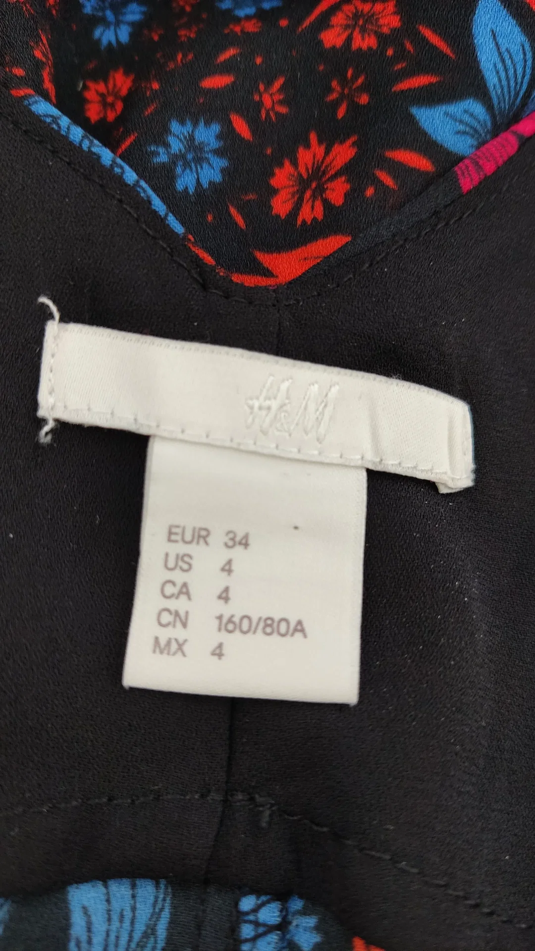 H&M Damen Tanktop - mehrfarbig(blau, rot, schwarz)  - Gr. 34 – Bild 2
