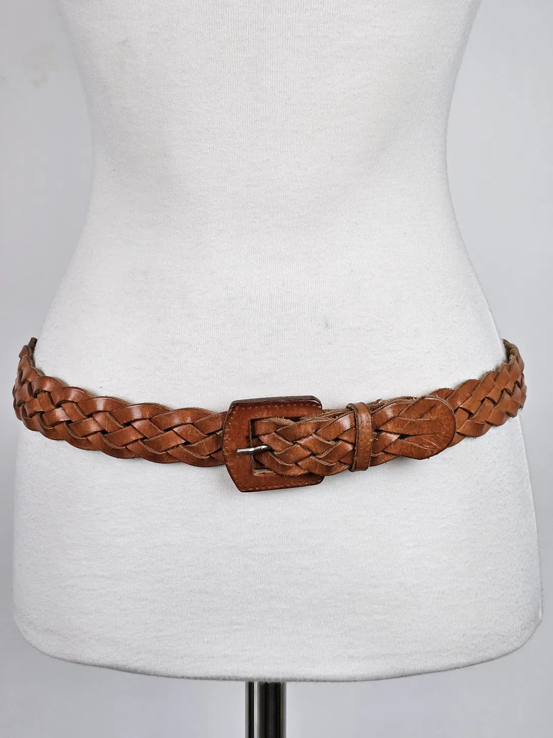 Vintage Damen Leder Flechtgürtel - Länge ca. 95 cm - Bild 1