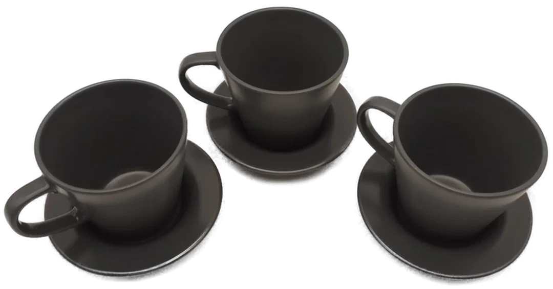 Kaffeegeschirr für 3 Personen, grau, Steinzeug, Ikea – Bild 3