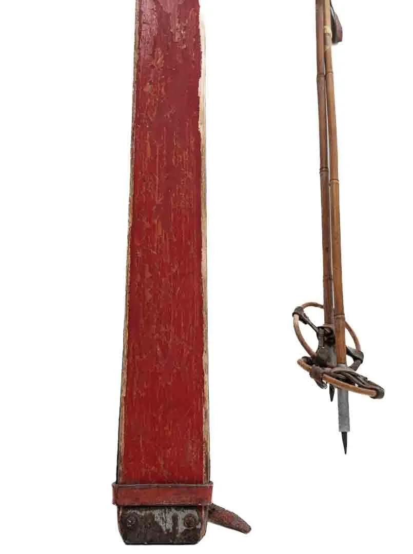 Ski Vintage Set: Hagan Skier mit Geschichte, Bindung und Stöcken – Bild 6