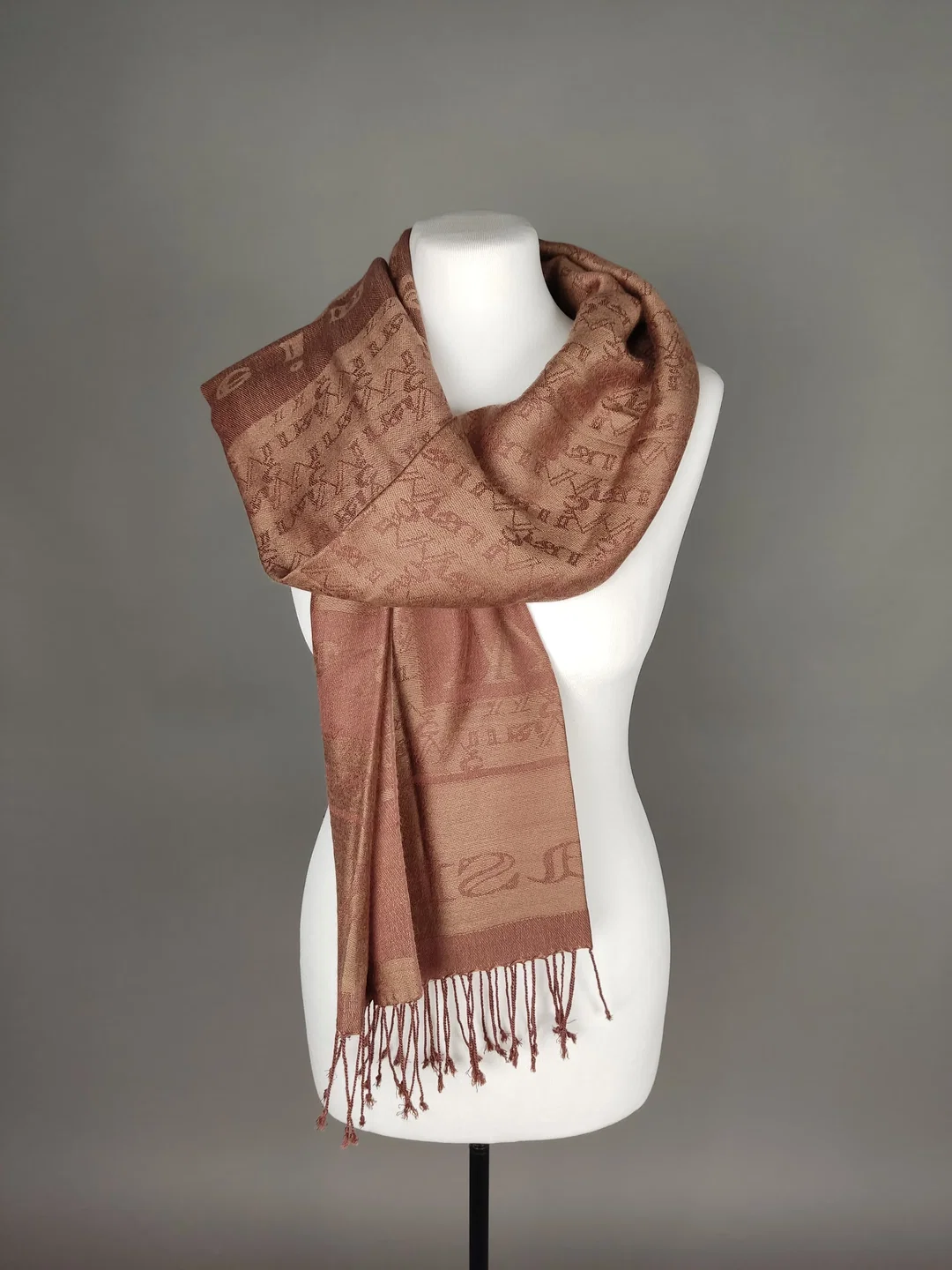 Weicher Damenschal braun gemustert - 180x67cm – Bild 2