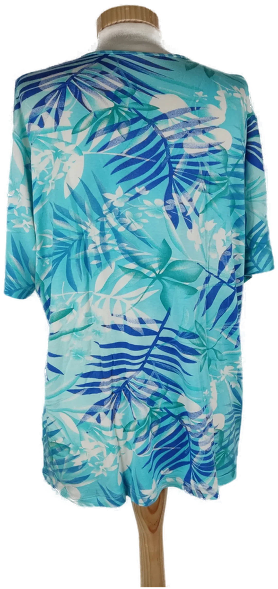 T-Shirt "C&A", dreiviertelarm mit Rundhalsausschnitt, blau/weiß/hellblau gemustert, Größe 46 (geschätzt) – Bild 3