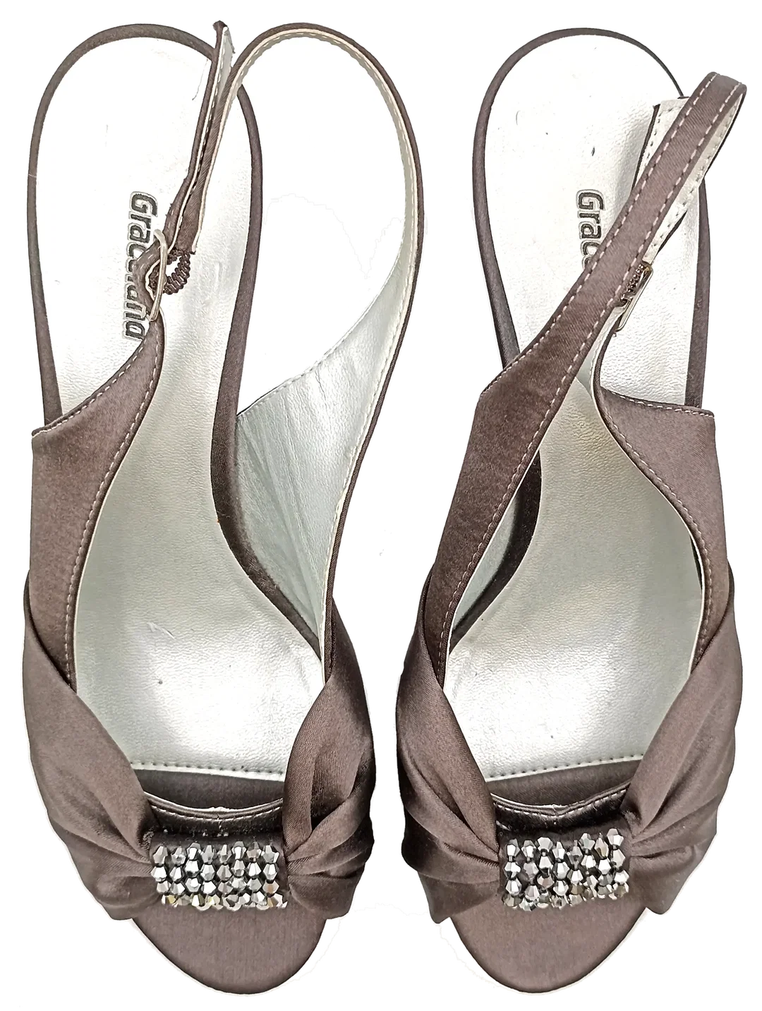 Graceland Damen Peeptoe Slingback Pumps grau/lila Gr. 38 – Bild 4