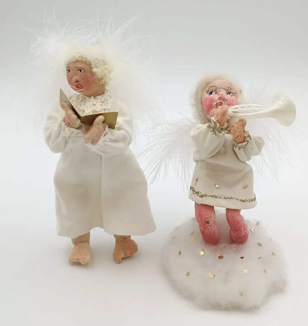 2er-Set Vintage-Engelfiguren im Stil von Ellie Riehl – Bild 1