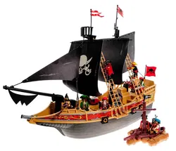 Playmobil Piratenschiff Nr. 6678 | mit Floß | 9 Figuren | 3 Kanonen | Ankerfunktion - Bild 4