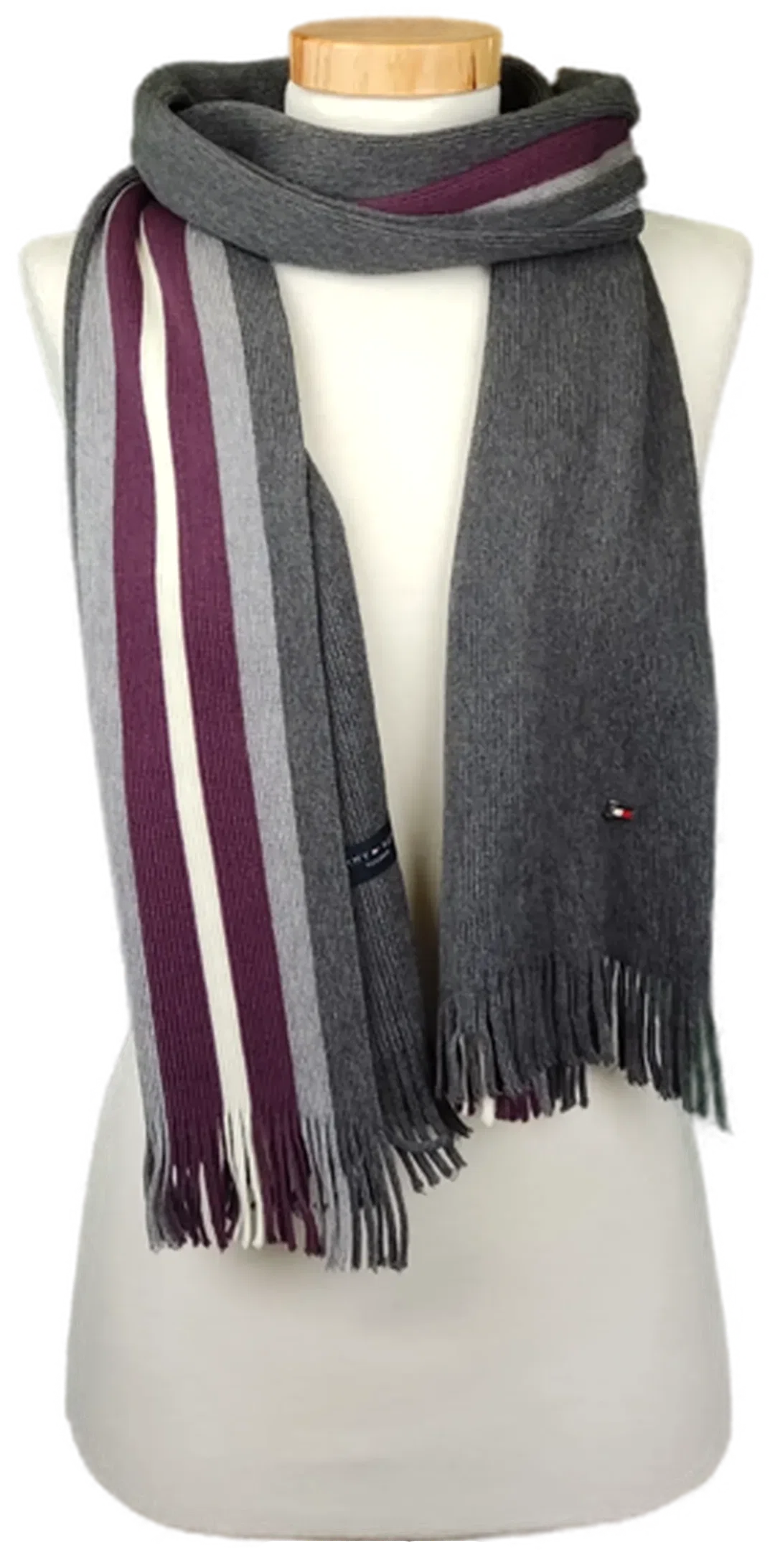 Tommy Hilfinger Unisex Schal aus Schurwolle mehrfarbig gestreift  - Bild 1