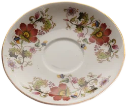 Royal Kent Bone China Tassen & Untertassen – Blumenmotiv mit Goldrand, 6-teilig - Bild 5