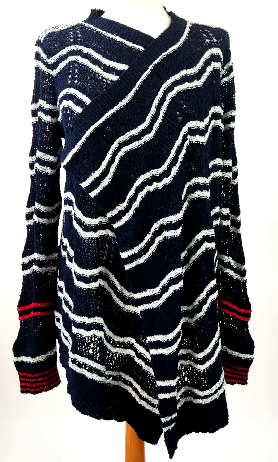 Desigual Damen Strickweste blau-weiß gestreift - XS - Bild 4