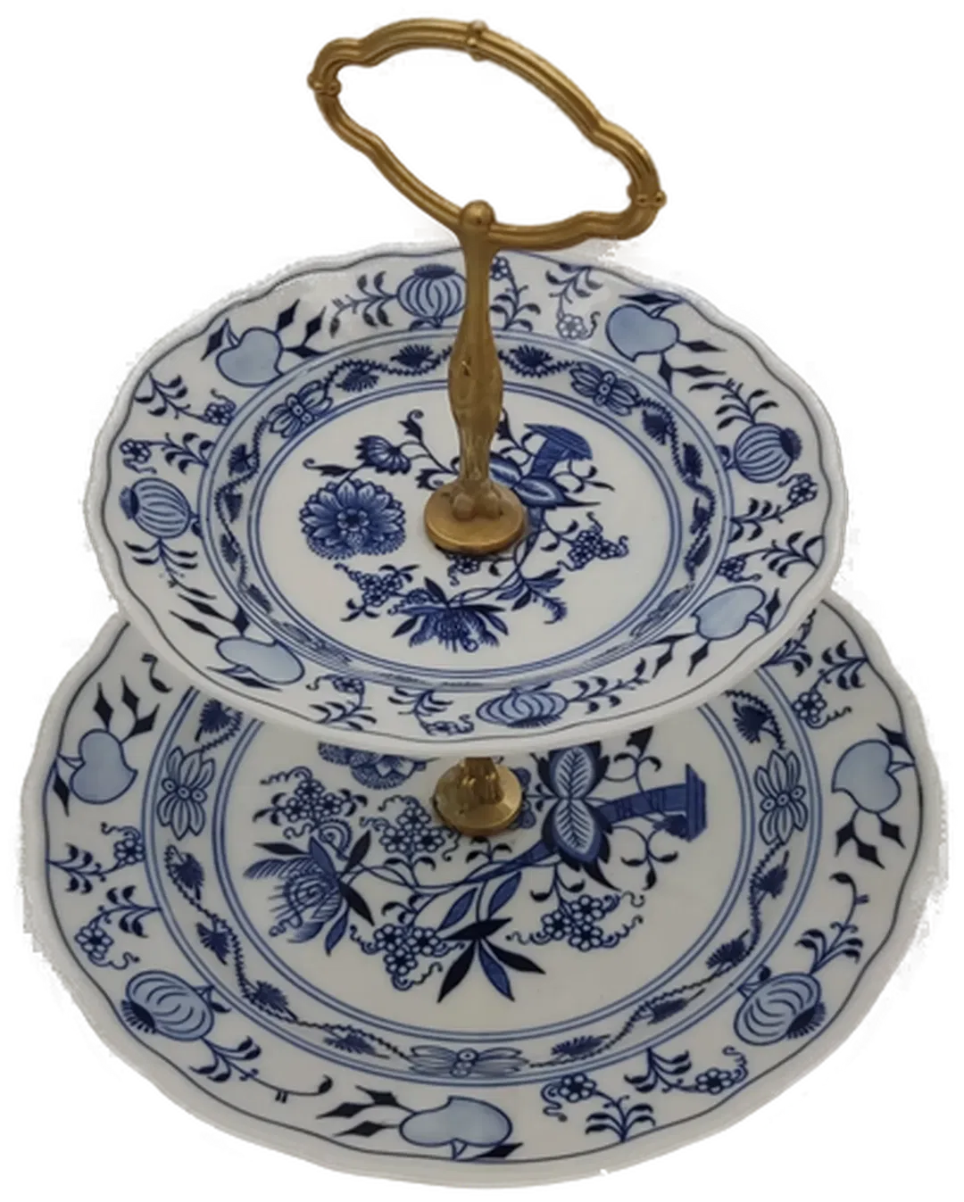 Karlsbader Zwiebelmuster Etagere blau Vintage - Bild 1