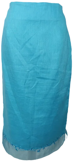 Peter Hahn Leinenrock Blau Mit Spitze | Wie Neu - Bild 3