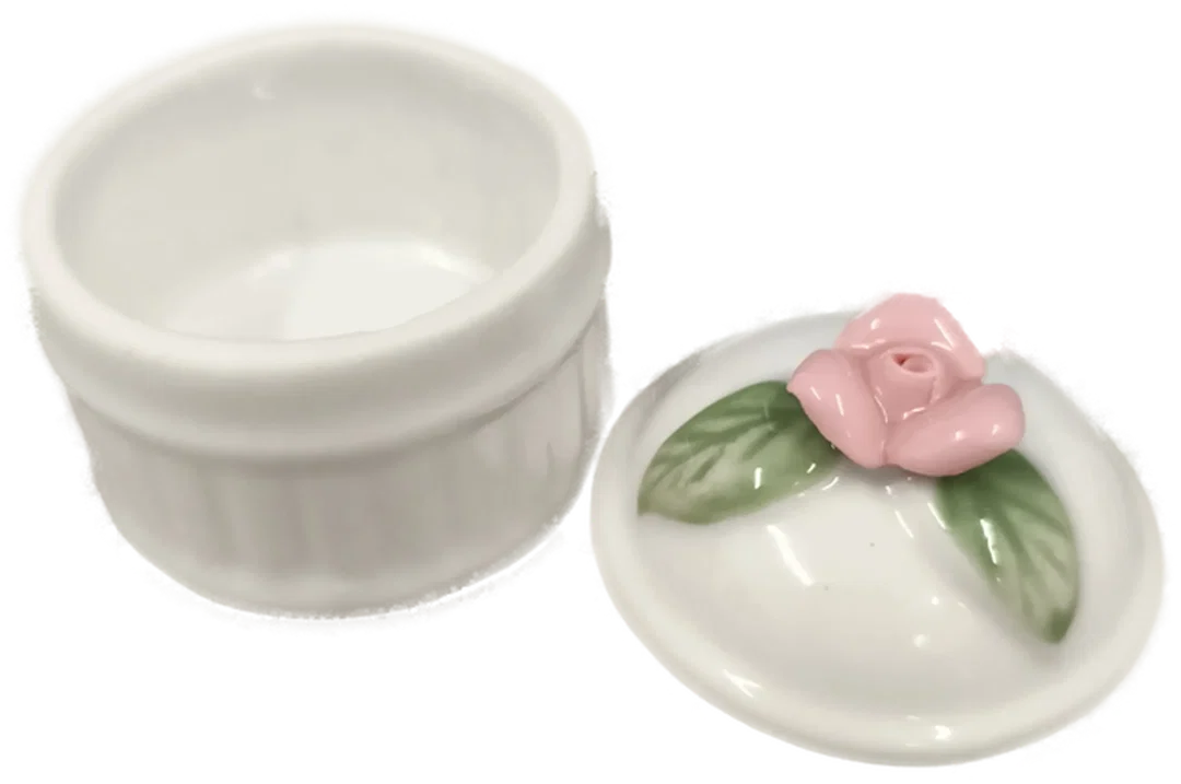 kleine Porzellendose, Landhausstil – Bild 3