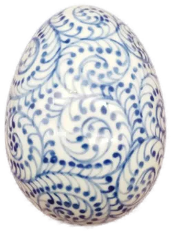 Ei-förmiges Schmuck-Döschen - Bemalt / 11x9x6 cm - Bild 1