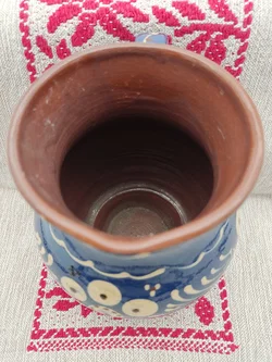 Keramikkrug blau mit Blumenmotiv | Landhaus - Bild 6