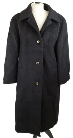 Mohair Mantel schwarz - Gr. 40 / reine Schurwolle - Bild 1