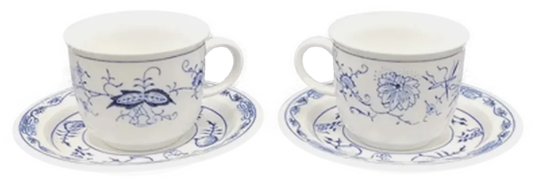 KAHLA Zwiebelmuster Espresso Set (2 Tassen + 2 Untertassen) - Bild 4