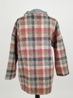 Wu'Side Karierter Mantel - Gr. ca. M/L / 65% Polyester, 30% Acryl, 5% Andere - Bild 3
