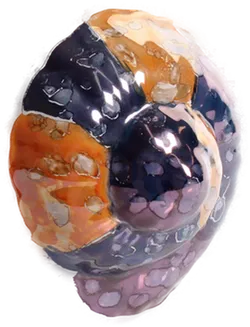 Porzellan-Schnecke mit Goldrand & bunter Schnecke • Dekofigur / Pflanztopf  - Bild 4