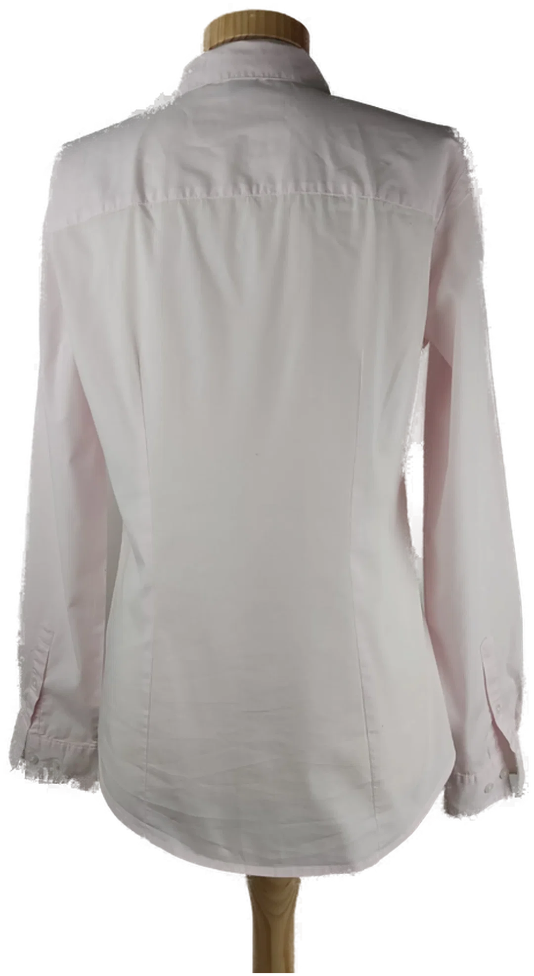Bluse 'H&M', langarm mit Hemdkragen, hellrosa/weiß gestreift, Größe 40 – Bild 3