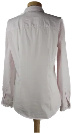 Bluse 'H&M', langarm mit Hemdkragen, hellrosa/weiß gestreift, Größe 40 - Bild 3