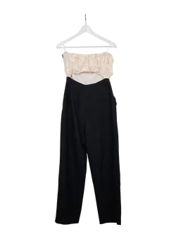 ZARA Damen Jumpsuit, schwarz/creme - Gr. M  - Bild 2