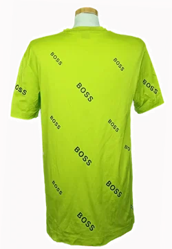 Hugo Boss Herren T‑Shirt beschriftet neongrün Gr. L - Bild 2