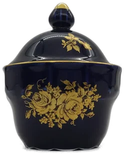 Keksdose & Deko-Vase, blau-gold, 2-teilig - Bild 2