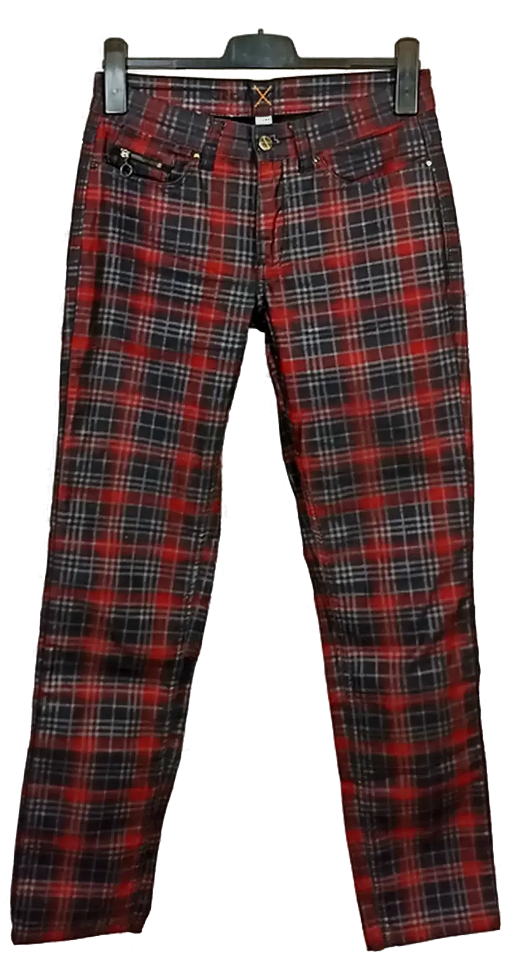 Mac Jeans Damen Jeans grau und rot kariert Gr. W36 / L32 - Bild 1