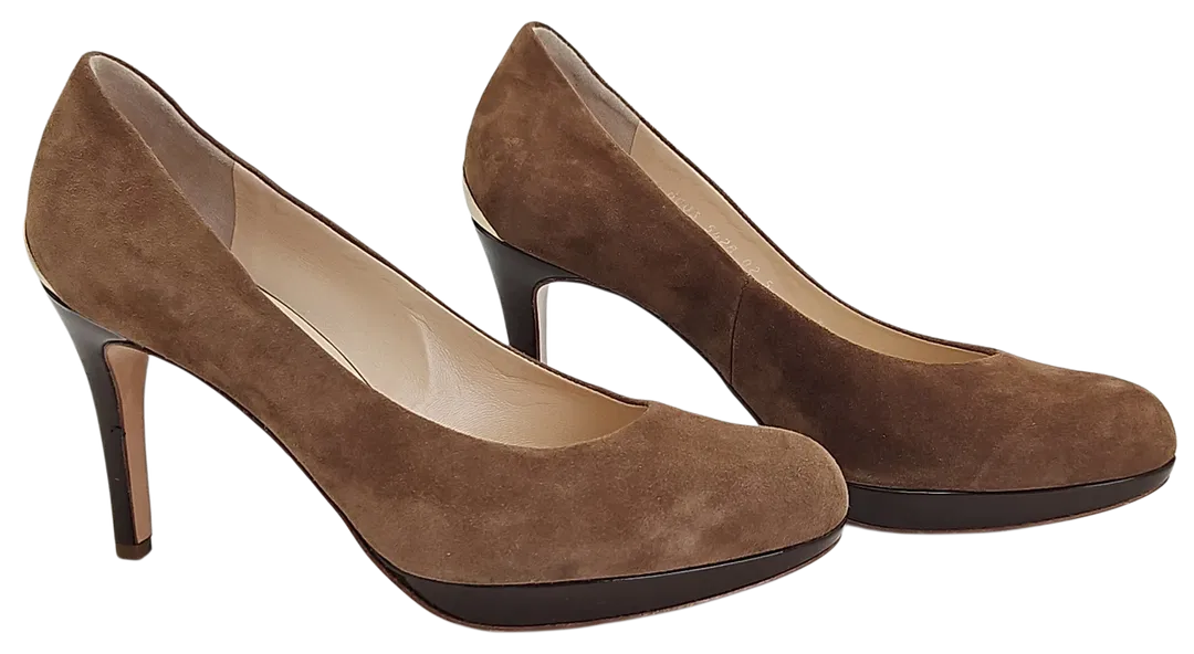 Högl Damen Veloursleder Pumps, braun - EU 37,5 - Bild 1