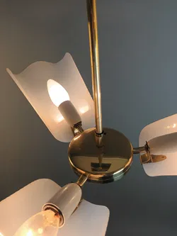 Vintage-Hängelampe - Messing/Kunststoff - 3-flammig - Bild 2