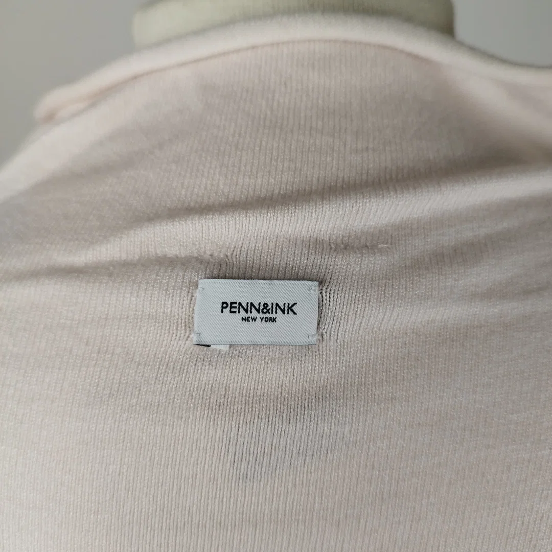 PENN&INK rosa Maxikleid langärmelig - Größe M / 60% Rayon, 23% Polyester, 15% Nylon, 2% Elasthan – Bild 4