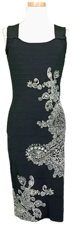 Desigual Damenkleid schwarz mit Blumendruck Gr. M – Vorschau 1
