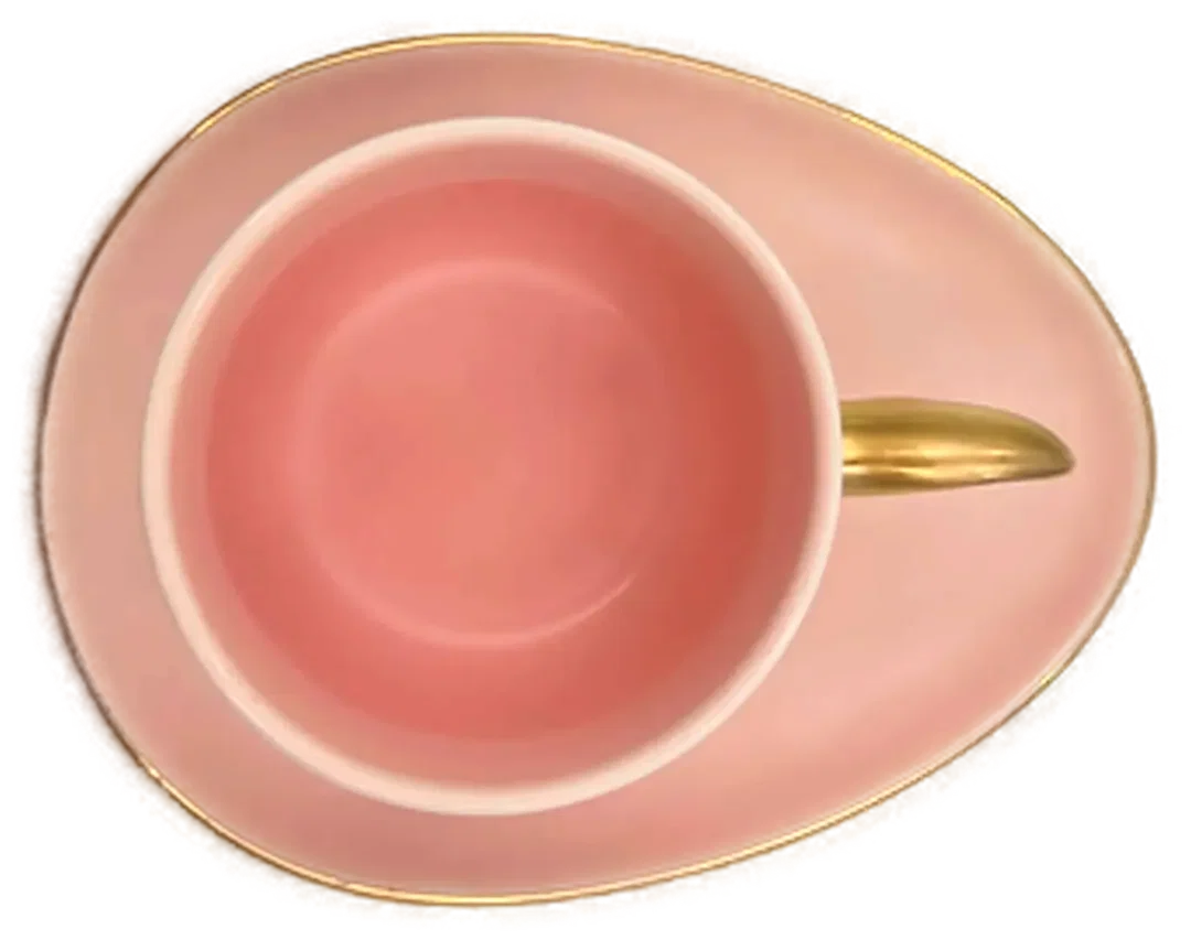 Oster Kaffeebecher pastellrosa mit Untertasse – Bild 2