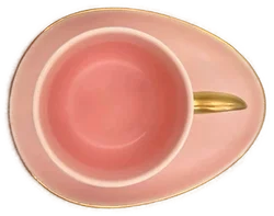 Oster Kaffeebecher pastellrosa mit Untertasse - Bild 2