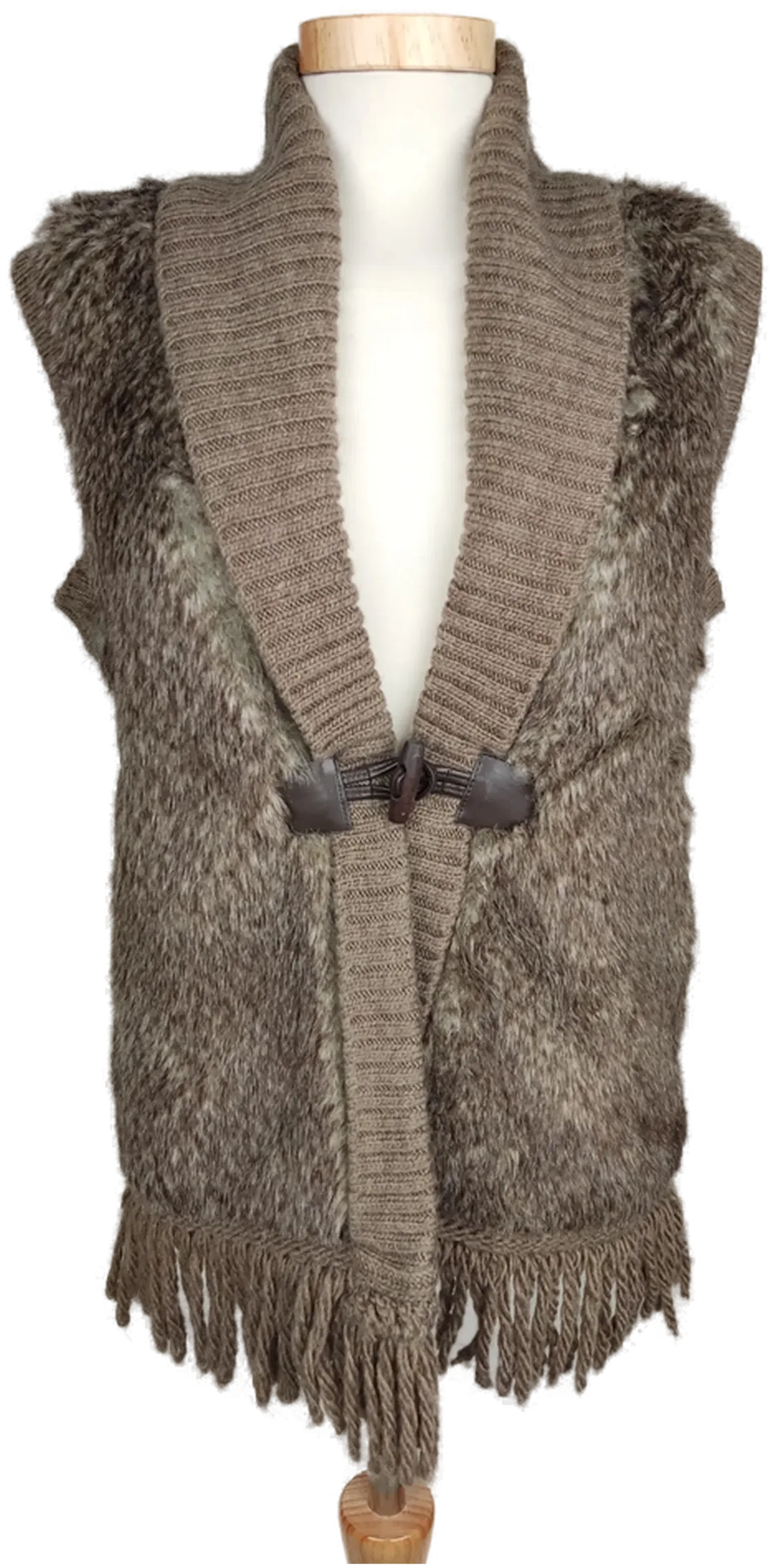 Street One Damen Strickweste mit Fell braun - L/40 - Bild 1