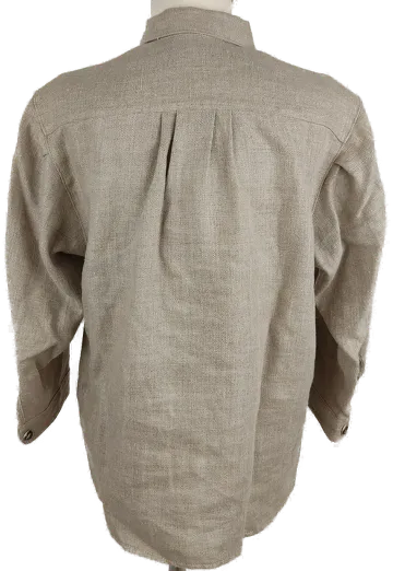 Kinder Trachtenhemd "Geißenpeter", langarm mit Kragen, beige, Größe 128 – Bild 3