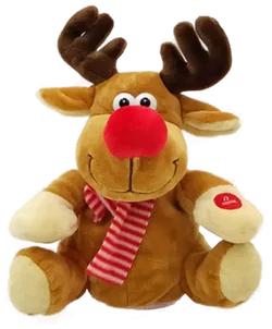 Weihnachtliches Plüsch-Rentier das Wörter wiederholt  - Bild 1