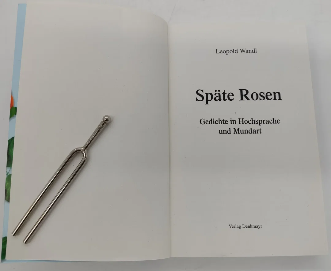 "Späte Rosen" von Leopold Wandl mit persönlicher Widmung des Künstlers – Bild 5